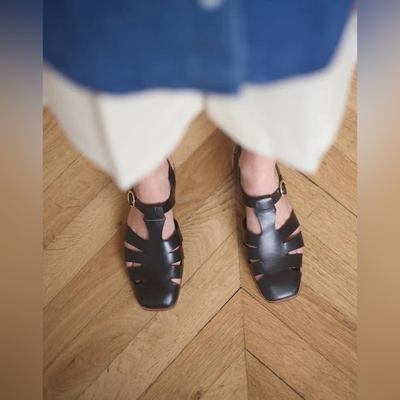 EUC Anne Thomas Leather Hackney Fisherman Sandals in Florida Black size EU37/7 - Picture 2 of 12